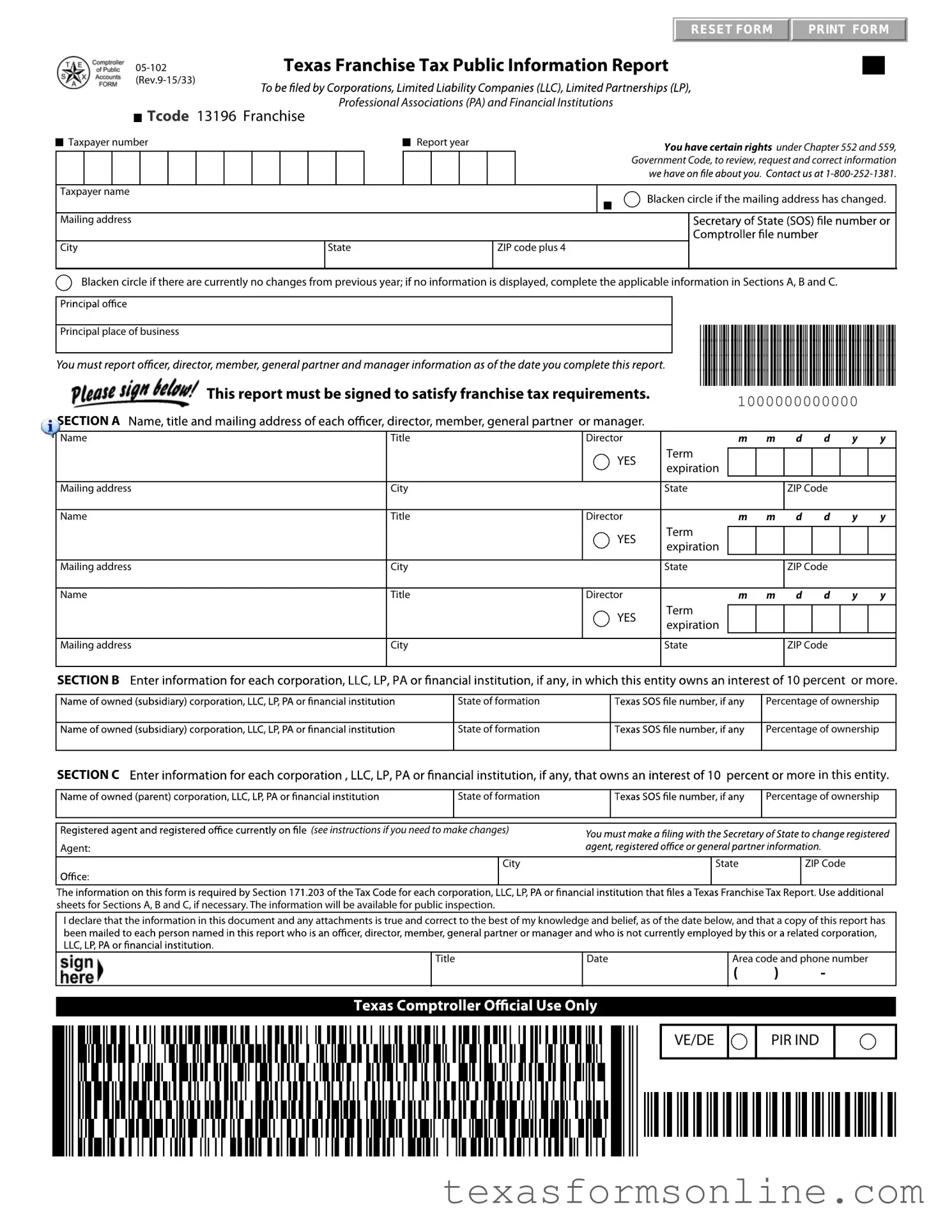 Blank 05 102 Texas PDF Form
