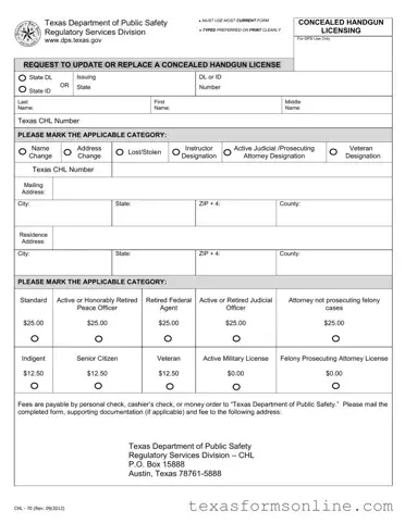 Blank Chl 70 Texas PDF Form