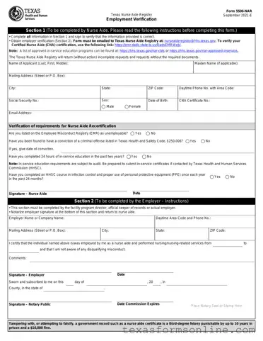 Blank Texas 5506 Nar PDF Form