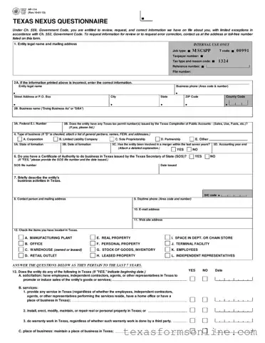 Blank Texas Ap 114 PDF Form