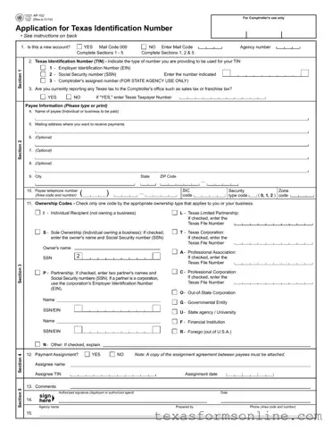 Blank Texas Ap 152 PDF Form