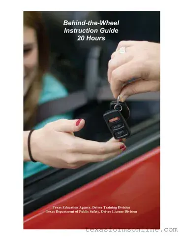 Blank Texas Behind Wheel PDF Form