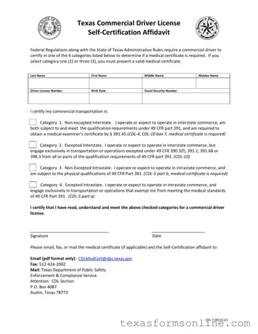 Blank Texas Cdl 7 PDF Form