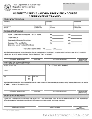 Blank Texas Chl 100 PDF Form