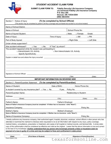 Blank Texas Clm 2 PDF Form