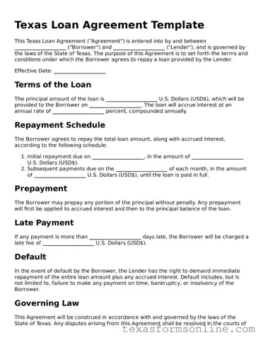 Official Texas Loan Agreement Document