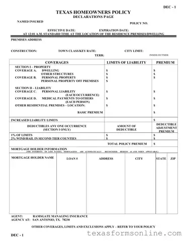 Blank Texas Dec 1 PDF Form