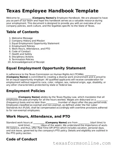 Official Texas Employee Handbook Document