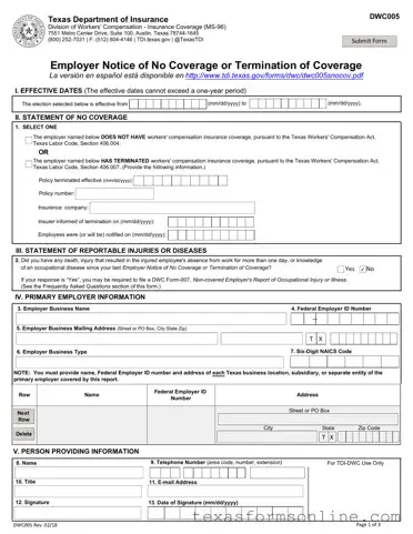 Blank Texas Notice PDF Form