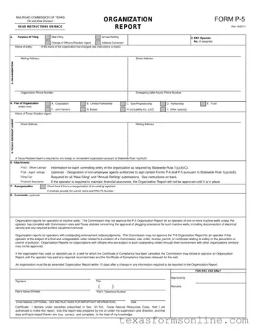 Blank Texas P 5 PDF Form