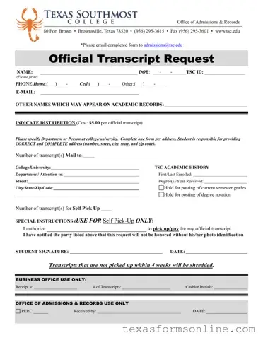 Blank Utb Texas PDF Form