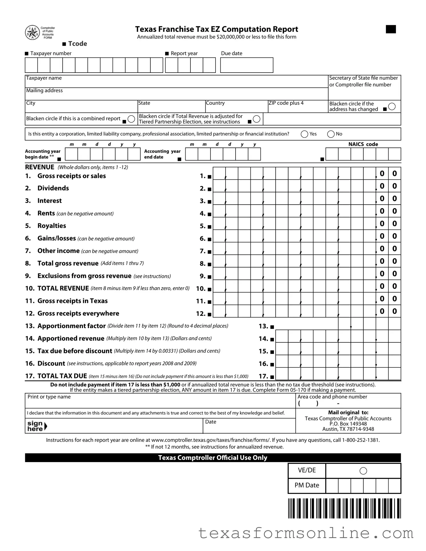 Blank Texas 05 169 PDF Form