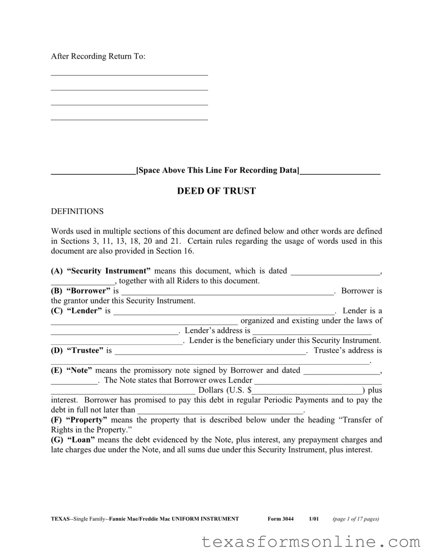 Blank Texas 3044 PDF Form