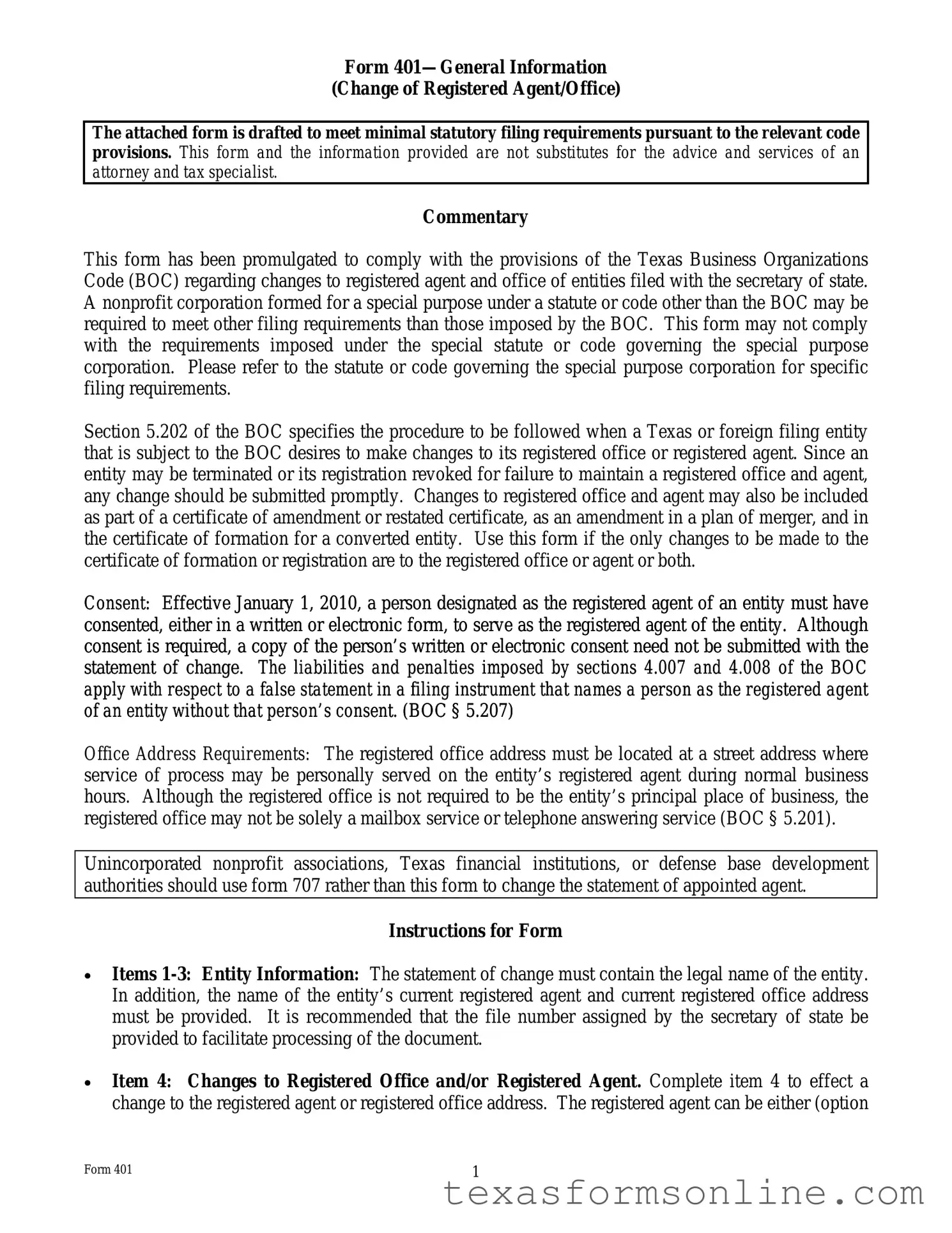 Blank Texas 401 PDF Form