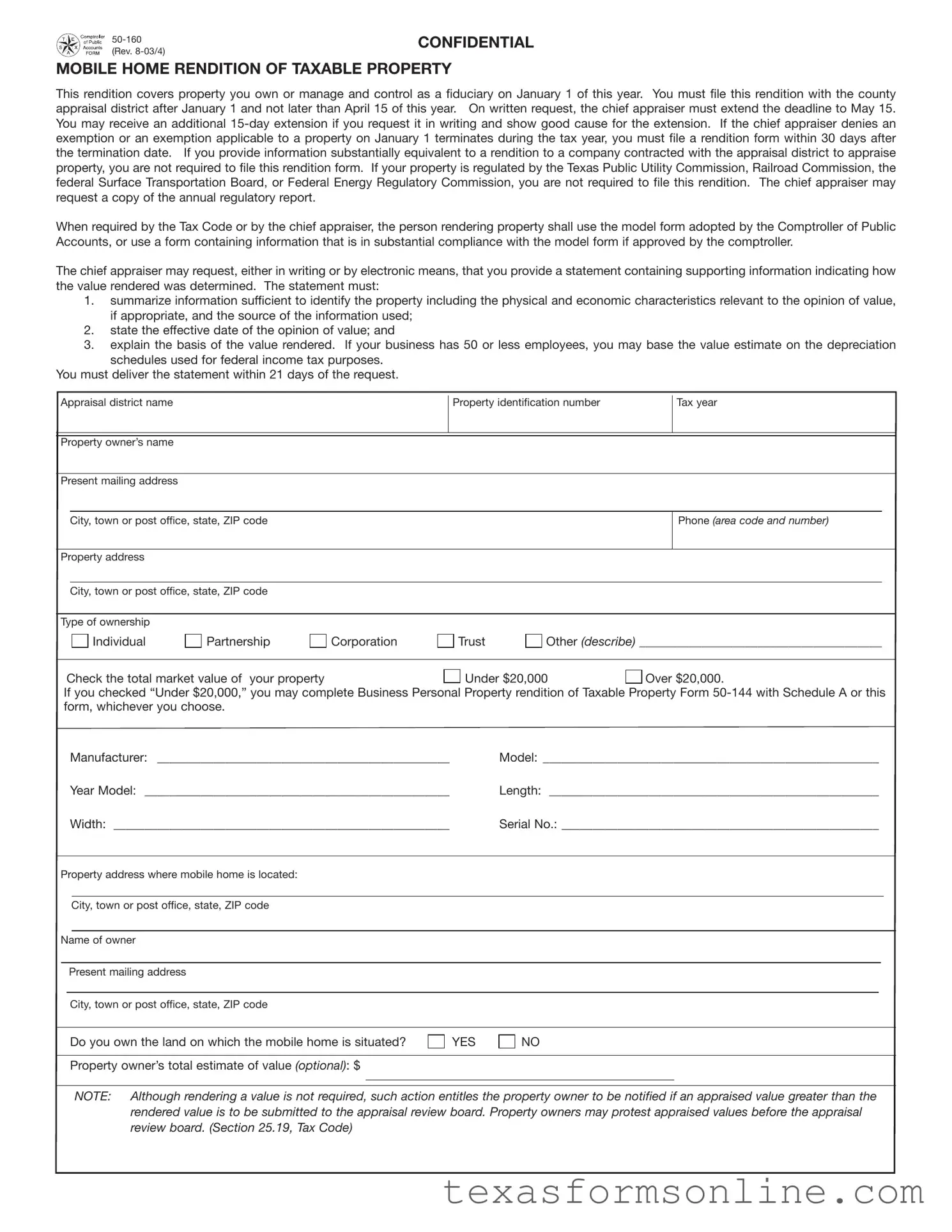 Blank Texas 50 160 PDF Form