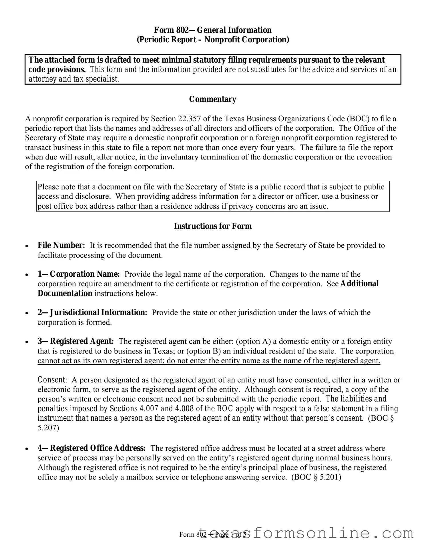 Blank Texas 802 PDF Form