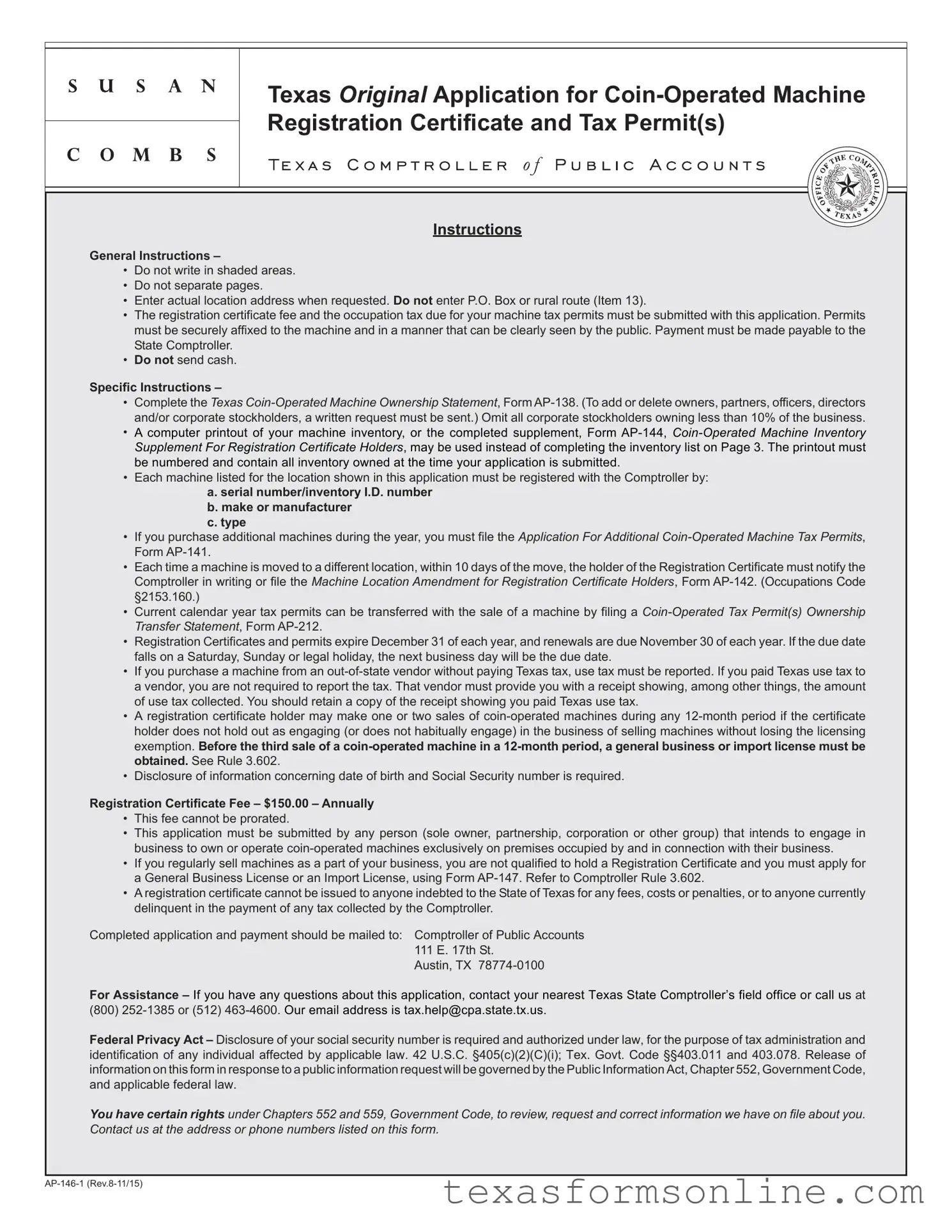 Blank Texas Ap 146 PDF Form
