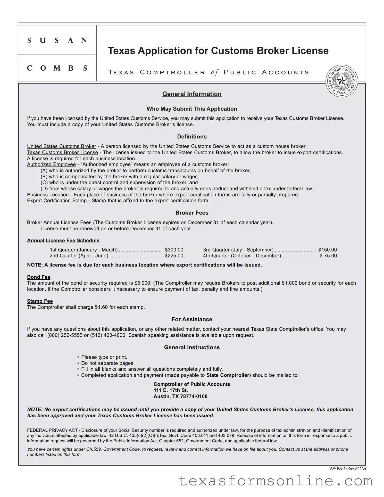 Blank Texas Ap 168 PDF Form