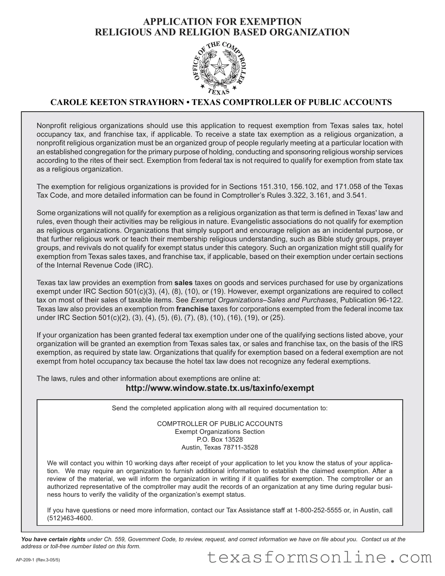 Blank Texas Ap 209 PDF Form