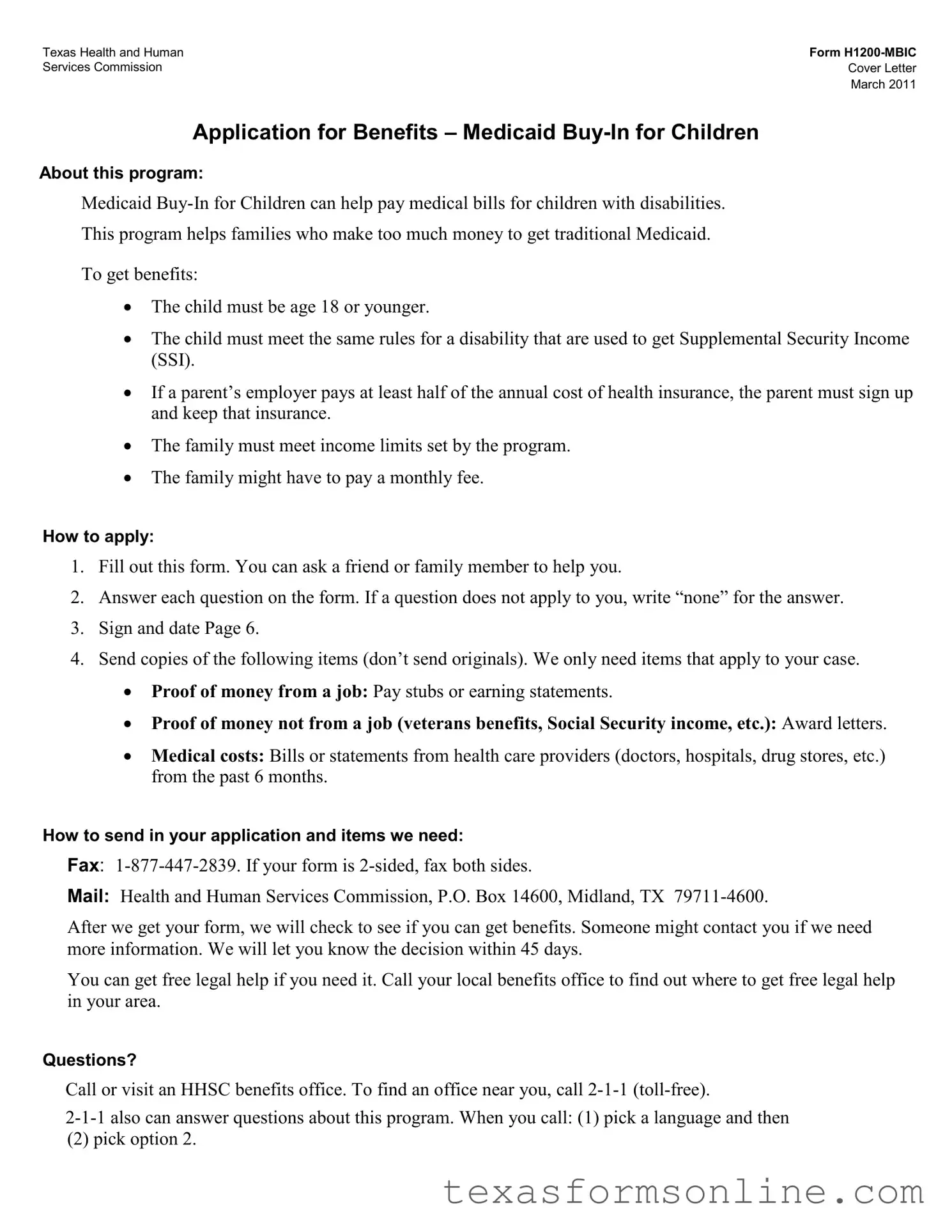 Blank Texas H1200 Mbic PDF Form